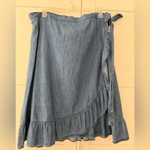Draper James Denim Wrap Skirt, 18